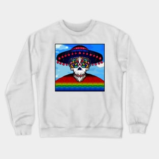 Day of the Dead Abstract Mariachi Calavera Skeleton Crewneck Sweatshirt